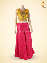 Weaving Zari Buttie Silk Lehenga With Dual Shade Soft Net Dupatta LEHANGA JCS Fashions