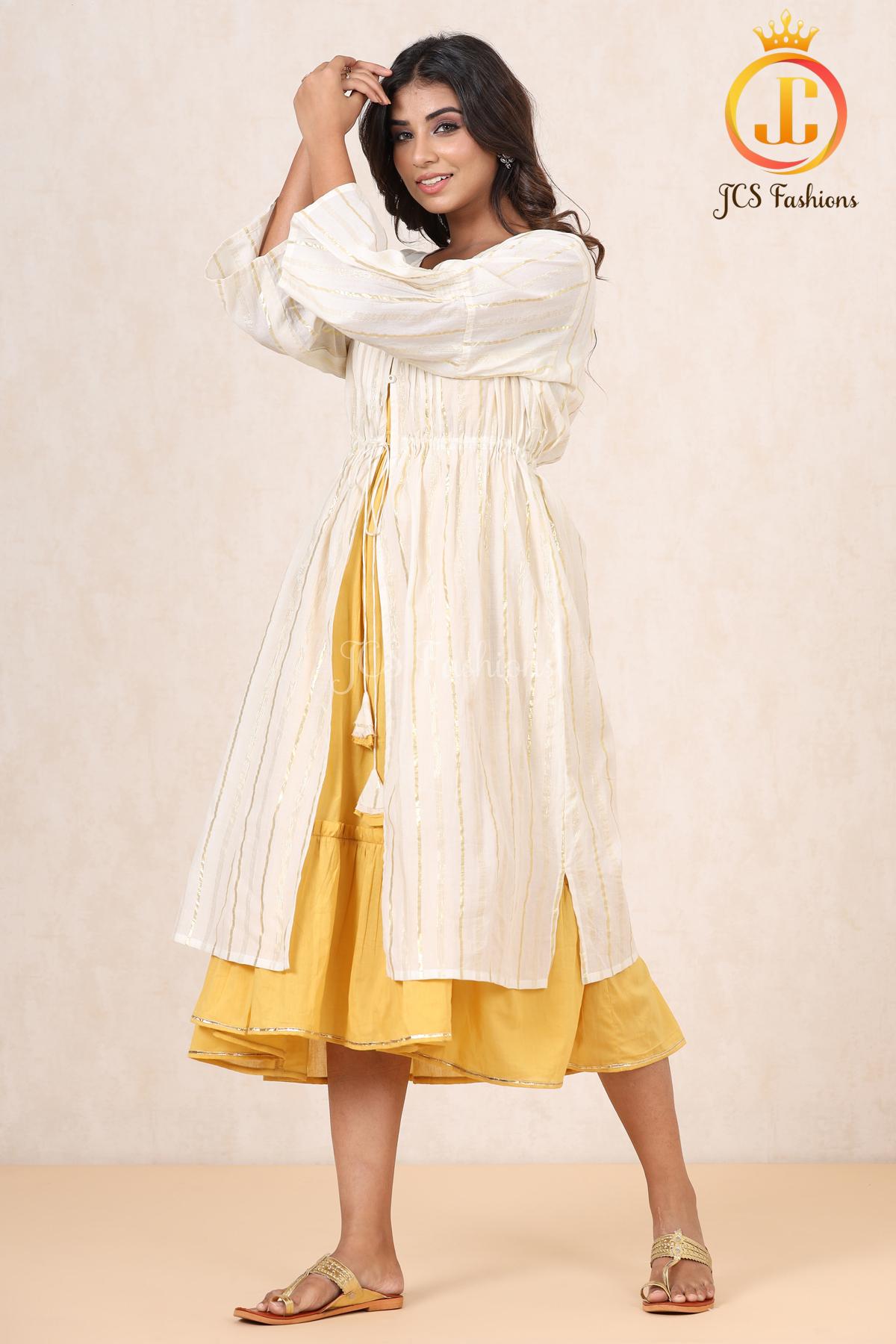 Women Double Layered Lurex Cotton Dress - JCS Fashions