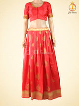Unique and Trendy Half Saree Set  For Teens | Red
